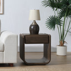 Lanza Dark Walnut Mid-Century Modern End Table with Drawer – LV05334