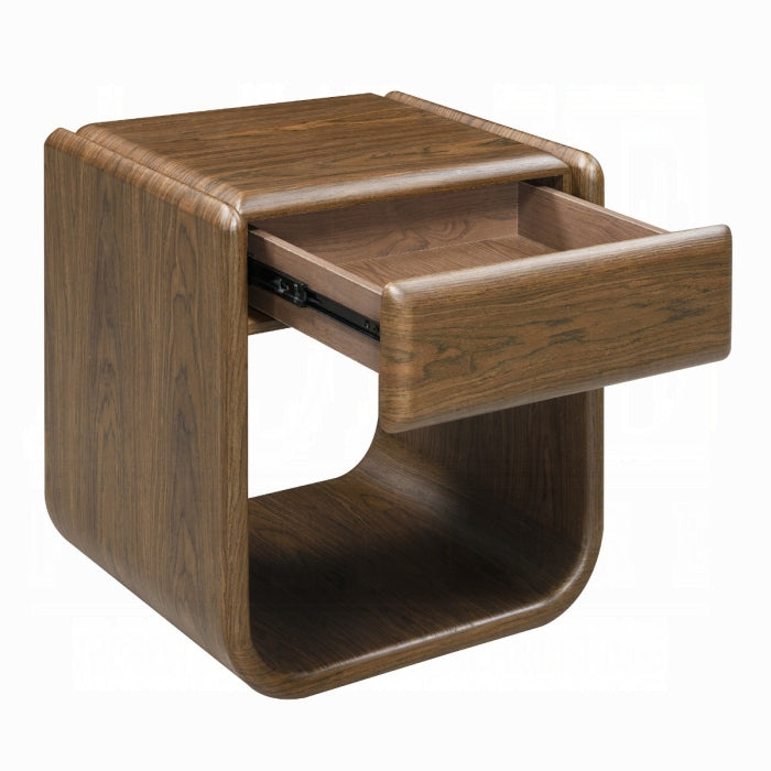 Lanza Dark Walnut Mid-Century Modern End Table with Drawer – LV05334