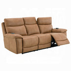 Acme LV05870-71  2 pc Chavis brown faux leather sofa and love seat set power motion recliner ends and power headrests