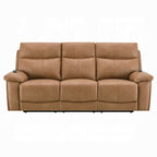 Acme LV05870-71  2 pc Chavis brown faux leather sofa and love seat set power motion recliner ends and power headrests