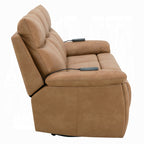 Acme LV05870-71  2 pc Chavis brown faux leather sofa and love seat set power motion recliner ends and power headrests