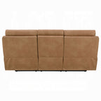 Acme LV05870-71  2 pc Chavis brown faux leather sofa and love seat set power motion recliner ends and power headrests
