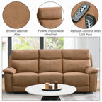 Acme LV05870-71  2 pc Chavis brown faux leather sofa and love seat set power motion recliner ends and power headrests