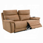 Acme LV05870-71  2 pc Chavis brown faux leather sofa and love seat set power motion recliner ends and power headrests