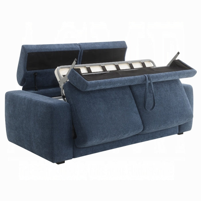 Chesney Dark Blue Chenille Fabric Sleeper Sofa Bed – LV07065