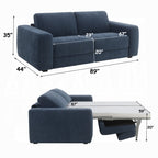 Chesney Dark Blue Chenille Fabric Sleeper Sofa Bed – LV07065