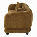 Acme Lennox Brown Chenille Fabric Rounded Back Sofa and Love Seat Set – LV07530-31