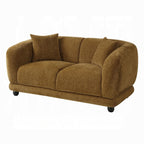 Acme Lennox Brown Chenille Fabric Rounded Back Sofa and Love Seat Set – LV07530-31