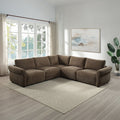 Theodore 5-Piece Brown Chenille Modular Sectional Sofa – LV07540-5PC