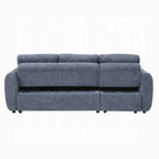 Acme Nuriel Blue Boucle Fabric 94" Sectional Sofa with Reversible Chaise Sleeper – LV07560