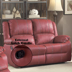 Acme LV52150-51 2 pc Zuriel red leather gel sofa and love seat set with recliner ends