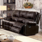 Acme LV52280-81 2 pc Zuriel brown leather gel sofa and love seat set with recliner ends