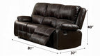 Acme LV52280-81 2 pc Zuriel brown leather gel sofa and love seat set with recliner ends