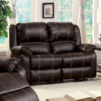 Acme LV52280-81 2 pc Zuriel brown leather gel sofa and love seat set with recliner ends