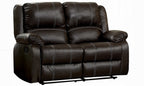 Acme LV52280-81 2 pc Zuriel brown leather gel sofa and love seat set with recliner ends