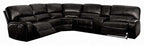 Acme LV54150 6 pc Saul euro black leather-aire sectional sofa with power recliners USB ports