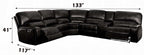 Acme LV54150 6 pc Saul euro black leather-aire sectional sofa with power recliners USB ports