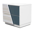 Best Master Manchester-NS Manchester zebra gray lacquer finish wood modern style nightstand