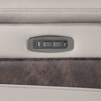 7 pc Nova grey faux leather power motion sectional sofa with pop up bar refrigerator bluetooth and LED