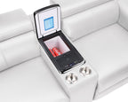 Nova Ice Faux Leather Power Motion Sectional Sofa with Pop-Up Bar, Refrigerator, Bluetooth & LED – Nova-ice-SECT