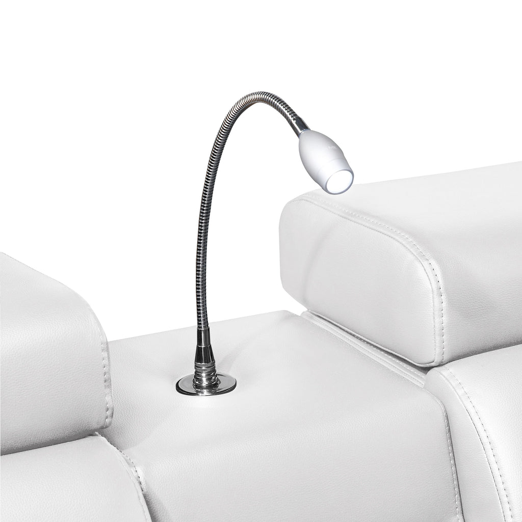 7 pc Nova ice faux leather power motion sectional sofa with pop up bar refrigerator bluetooth and LED