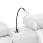 7 pc Nova ice faux leather power motion sectional sofa with pop up bar refrigerator bluetooth and LED