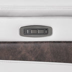 7 pc Nova ice faux leather power motion sectional sofa with pop up bar refrigerator bluetooth and LED