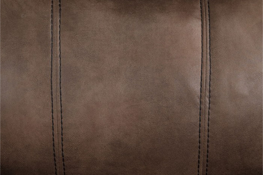 NX6001BR-2PC 2 pc Agata brown leather like fabric sofa and love seat recliner ends with cup console