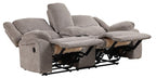 NX6003GY-2PC 2 pc Cosimo mocha chenille fabric sofa and love seat recliner ends with cup console