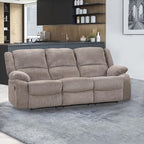 NX6003GY-2PC 2 pc Cosimo mocha chenille fabric sofa and love seat recliner ends with cup console