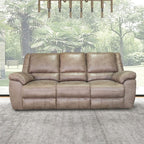 NX6011BR-2PC 2 pc Jambi light brown breathable leather sofa and love seat recliner ends with cup console