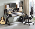 Acme OF00992 Inbox zero denah Annette natural and black finish gaming table station music studio desk