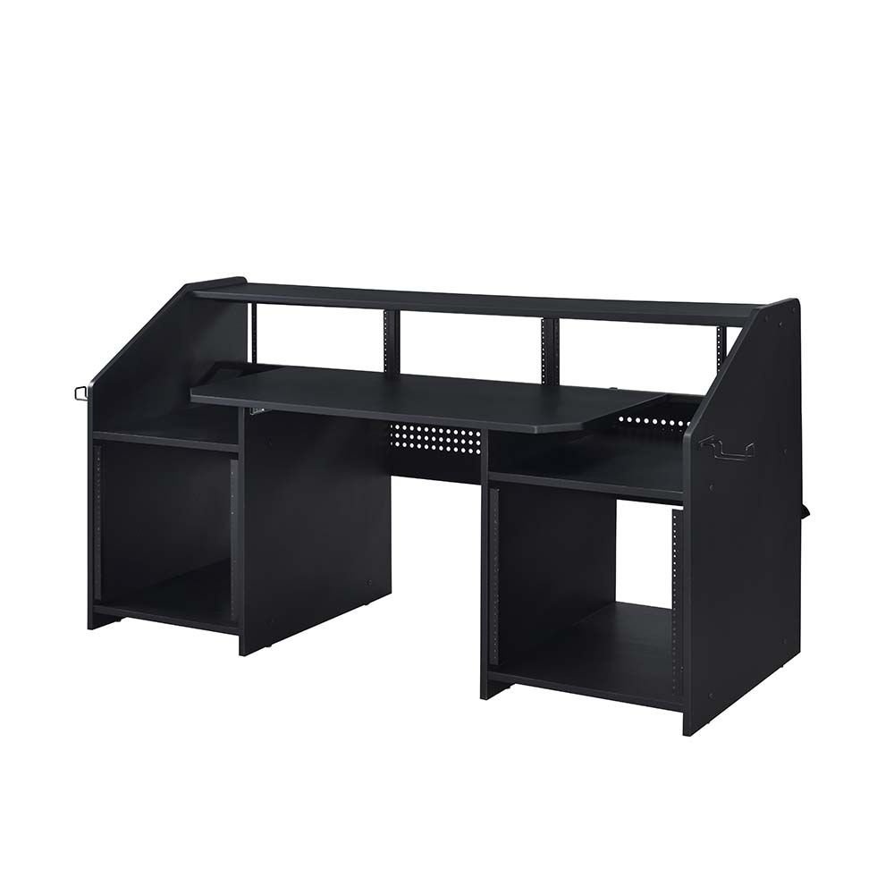 Acme OF00993 Inbox zero denah Annette black finish wood gaming table station music studio desk