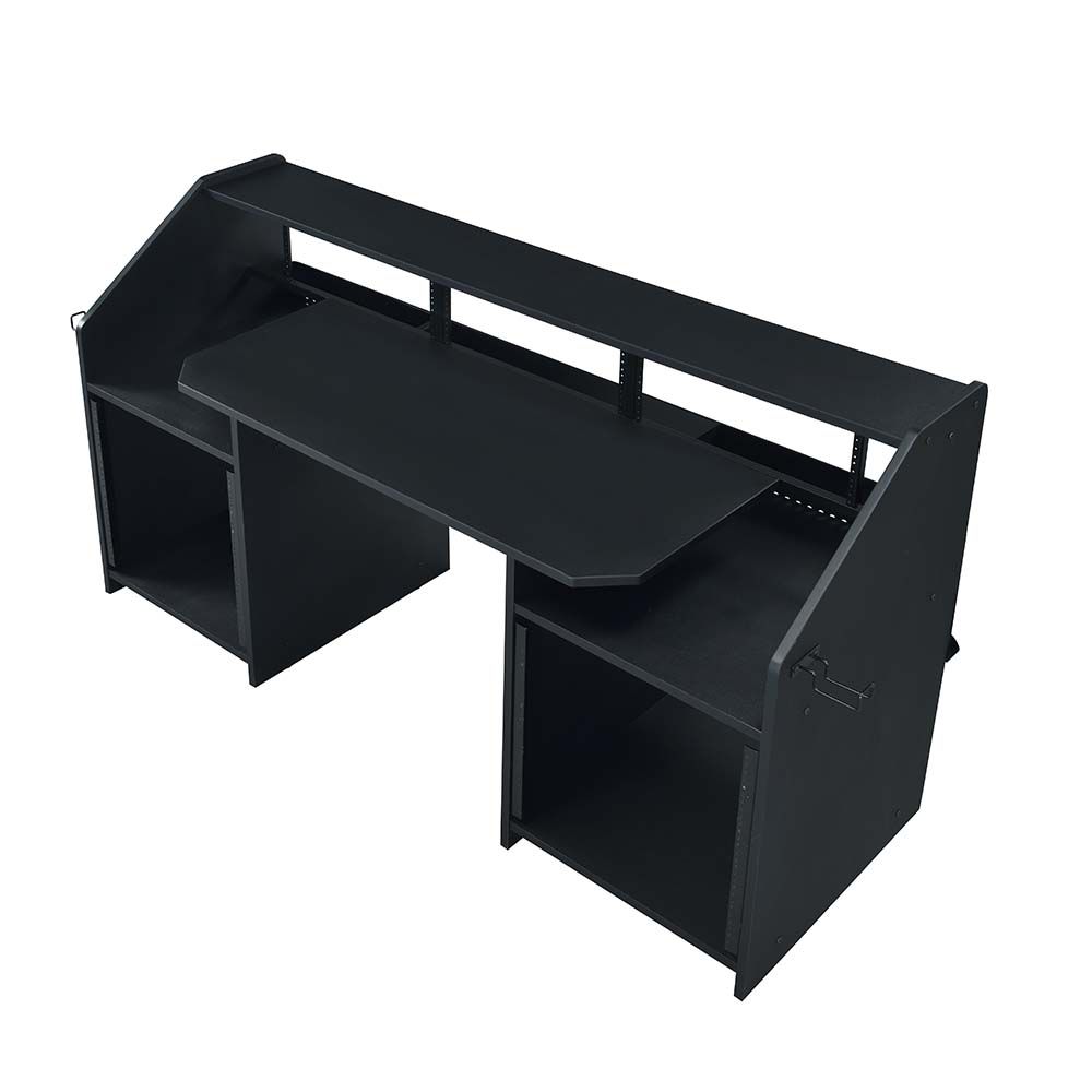 Acme OF00993 Inbox zero denah Annette black finish wood gaming table station music studio desk