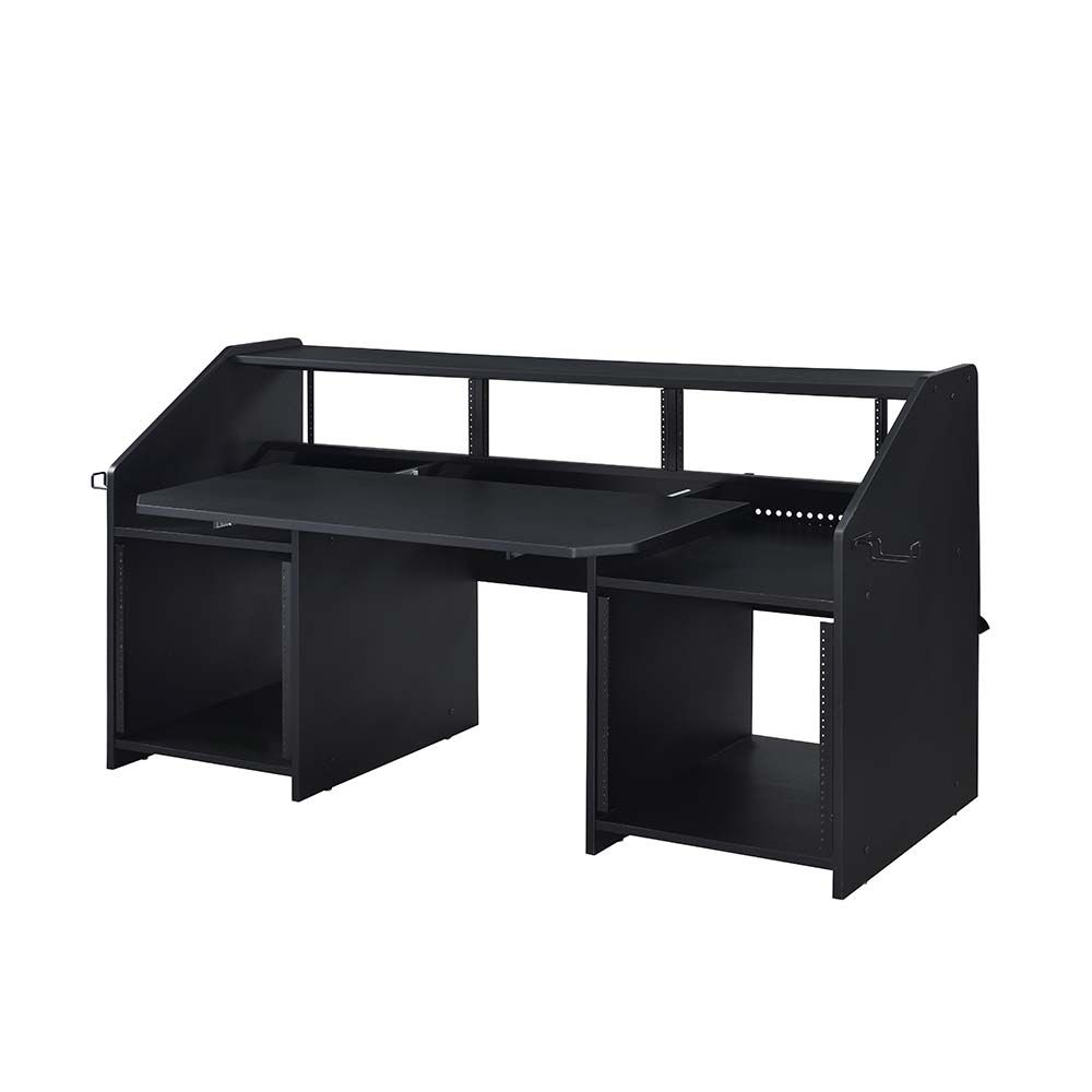 Acme OF00993 Inbox zero denah Annette black finish wood gaming table station music studio desk