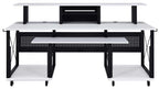 Acme OF00995 Inbox zero denah Megara black finish metal frame white finish wood gaming table station music studio desk