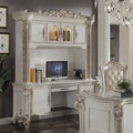 Acme OF01519 2 pc Vendome antique pearl finish wood detailed carvings ornate office credenza desk and hutch