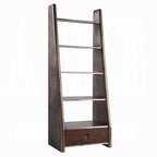 Acme OF02405 Brancaster aluminum metal frame with top grain leather inserts bookcase