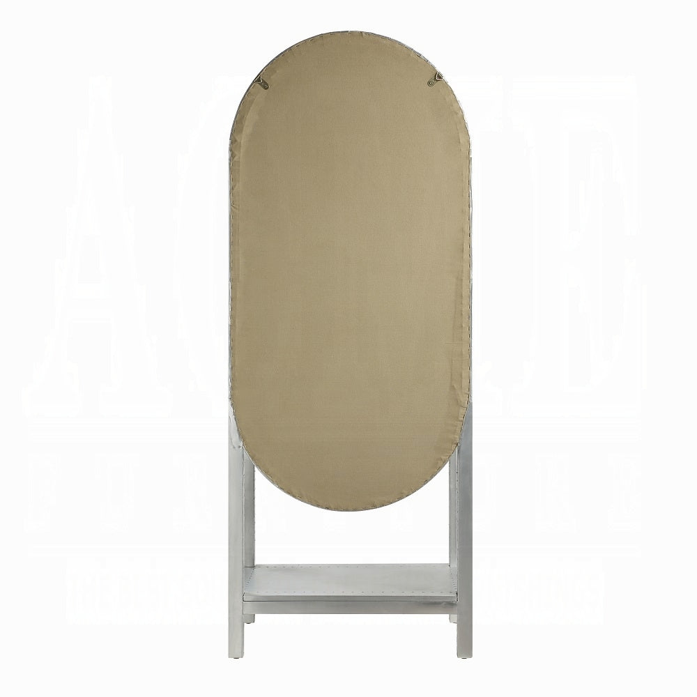 Acme OF02406 Brancaster ogden aluminum metal frame with rattan insert doors bookcase