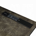 Acme OF02586 Brancaster bronze aluminum metal frame with riveted design oak finish wood executive desk