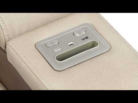 2 pc Bruno two tone brown faux leather power motion sofa and love seat with USB charging, LEDS , cup holders bluetooth speakers