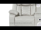 2 pc Challenger ice faux leather power motion sofa and love seat with USB charging, LEDS , cup holders bluetooth speakers