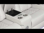 Benz Ice Faux Leather 2-Piece Power Motion Sofa and Love Seat with Wireless Charging, LED & Bluetooth – Matrix