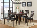 VH-565-6PC 6 pc Gracie oaks sedona brown finish wood dining table set