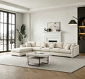 Mc Ferran Glamour Beige Fabric 4-Piece Sectional Sofa with Chaise – SF777