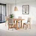 SL3405NT-5PC 5 pc Oberto natural finish wood 48" rectangular transitional dining table set