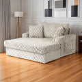 SL69000TP Ferryhill taupe faux fur hexagon design fabric upholstered chaise with cup holders