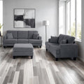 SL6932DG-2PC 2 pc Moretaine dark gray corduroy fabric sofa and love seat set with squared arms cup holders