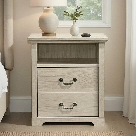 Amble Rustic Distressed Oak 2-Drawer Nightstand – SL7200AK-N
