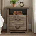 Amble Rustic Dark Grey 2-Drawer Nightstand – SL7200DG-N